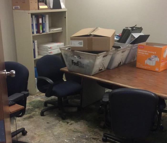 Conference room storm damage. 